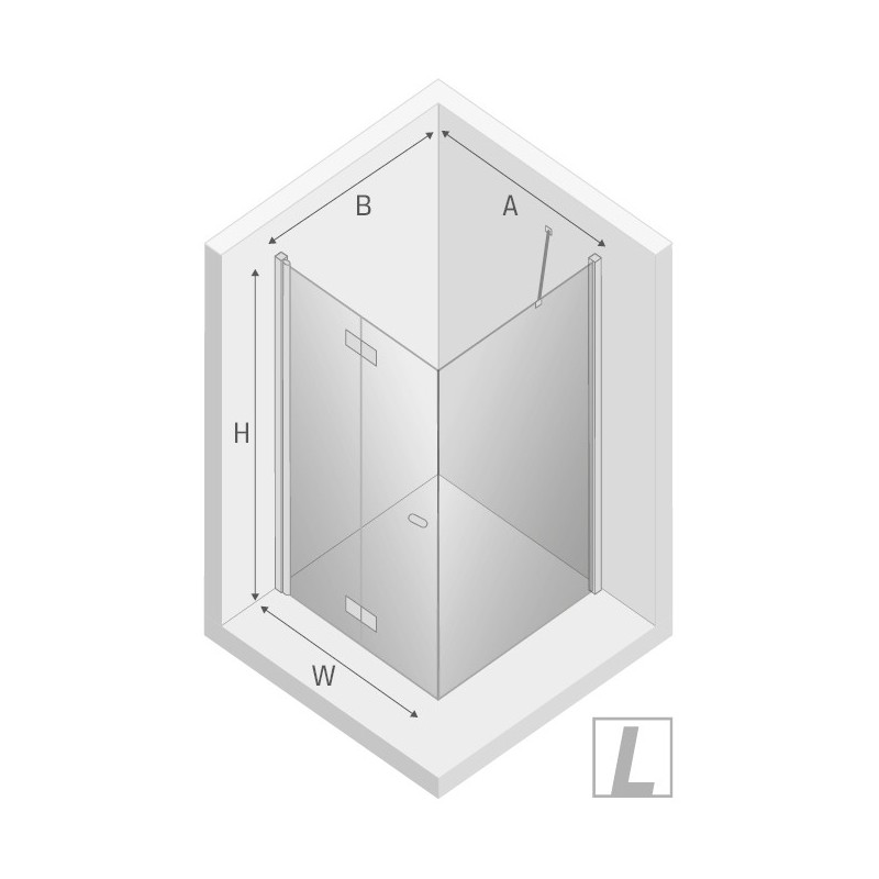 New Trendy New Soleo Black Kabina Prysznicowa Narożna Kwadratowa Drzwi Składane Pojedyncze Lewe 70x70 cm (D-0233A/D-0113B)