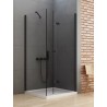 New Trendy New Soleo Black Kabina Prysznicowa Narożna Prostokątna Drzwi Składane Pojedyncze Prawe 70x80 cm (D-0237A/D-0114B)