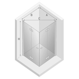 New Trendy New Soleo Black Kabina Prysznicowa Narożna Kwadratowa Drzwi Składane Podwójne 70x70 cm (D-0233A/D-0237A)