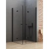 New Trendy New Soleo Black Kabina Prysznicowa Narożna Prostokątna Drzwi Składane Podwójne 80x90 cm (D-0234A/D-0239A)