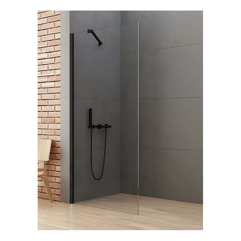 New Trendy New Soleo Black Kabina Prysznicowa Walk-In 90x195 cm Szkło Przezroczyste 6 mm (K-0769-WP)