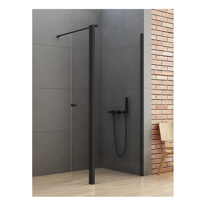 New Trendy New Soleo Black Kabina Prysznicowa Walk-In 80x195 cm Szkło Przezroczyste 6 mm (K-0779)