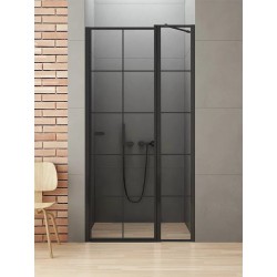New Trendy New Soleo Black Drzwi Prysznicowe Wahadłowe Pojedyncze Prawe 90x195 cm Szkło Przezroczyste 6 mm (D-0293A)