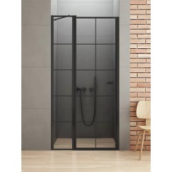 New Trendy New Soleo Black Drzwi Prysznicowe Wahadłowe Pojedyncze Lewe 90x195 cm Szkło Przezroczyste 6 mm (D-0279A-WK)