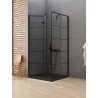 New Trendy New Soleo Black Kabina Prysznicowa Narożna Kwadratowa Drzwi Uchylne Pojedyncze Lewe 90x90 cm (D-0289A/D-0120B)