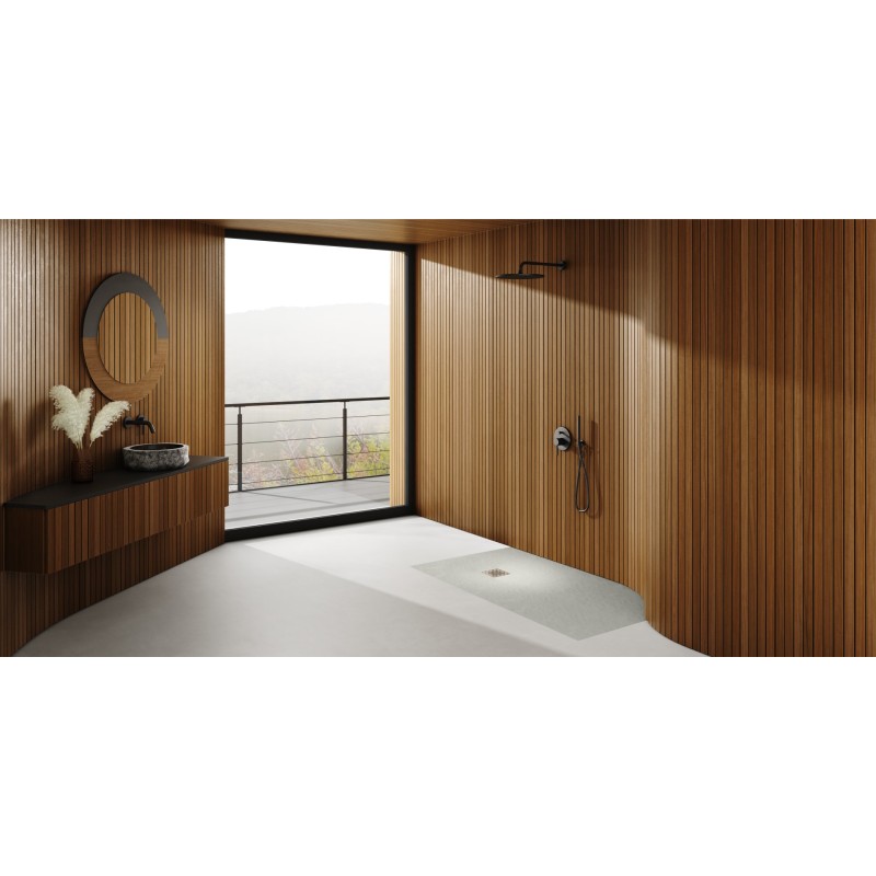 Schedpol Kalait Cement Stone Brodzik Akrylowy Prostokątny Cementowy Kamień 80x180 cm (3.3114/CT/ST-M2)