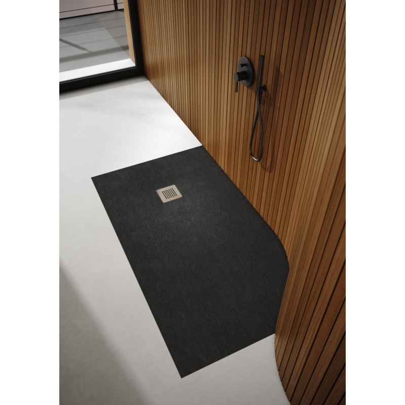 Schedpol Kalait Black Stone Brodzik Prostokątny Czarny Kamień 90x140 cm (3.3119/C/ST-M2)
