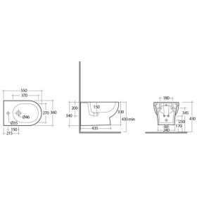 Rak Ceramics Tonique Bidet Podwieszany 55x36 cm Biały Połysk (TQ09AWHA)