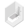 New Trendy Eventa Parawan Wannowy 70x150 cm Skrzydło Pojedyncze Nieruchome Szkło Przezroczyste 8 mm (EXK-6995)