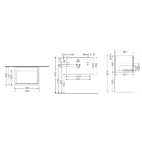 Rak Ceramics Joy Uno Szafka Podumywalkowa Podwieszana 60 cm Dąb Skandynawski (UNOWH060SOK)