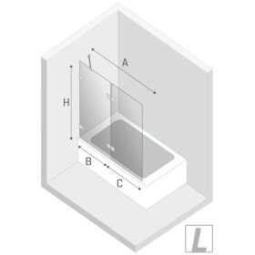 New Trendy Avexa Black Parawan Wannowy 120x150 cm Skrzydło Pojedyncze Uchylne Lewe Szkło Przezroczyste 6 mm (EXK-1986)