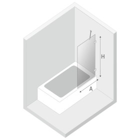 New Trendy Avexa Gold Parawan Wannowy 80x150 cm Skrzydło Pojedyncze Nieruchome Szkło Przezroczyste 6 mm (EXK-2007)