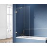 New Trendy Avexa Gold Parawan Wannowy 70x150 cm Skrzydło Pojedyncze Nieruchome Szkło Przezroczyste 6 mm (EXK-2006-WP)