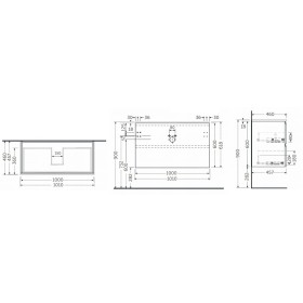 Rak Ceramics Joy Szafka Podumywalkowa Podwieszana 100 cm Orzech Moka (JOYWH100MOK)