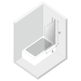 New Trendy New Modus Parawan Wannowy 90x150 cm Skrzydło Pojedyncze Nieruchome Szkło Przezroczyste 8 mm (EXK-1918)