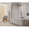 New Trendy New Modus Black Parawan Wannowy 60x150 cm Skrzydło Pojedyncze Nieruchome Szkło Przezroczyste 8 mm (EXK-1927-WP)