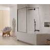 New Trendy New Modus Black Parawan Wannowy 80x150 cm Skrzydło Pojedyncze Nieruchome Szkło Przezroczyste 8 mm (EXK-0293)