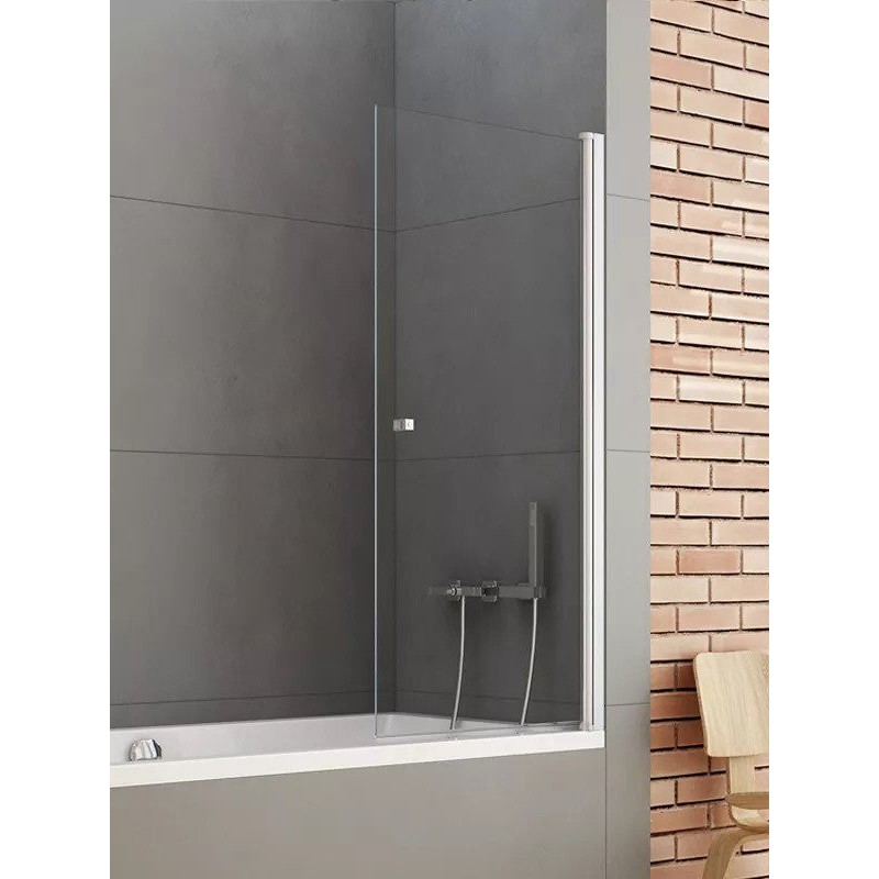 New Trendy New Soleo Parawan Wannowy 100x140 cm Skrzydło Pojedyncze Uchylne Szkło Przezroczyste 6 mm (P-0067)