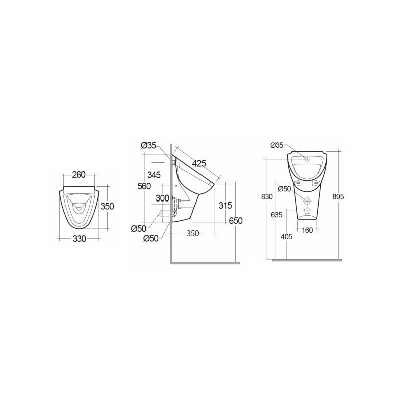 Rak Ceramics Phoenix Pisuar 35 cm (PHUB00001)