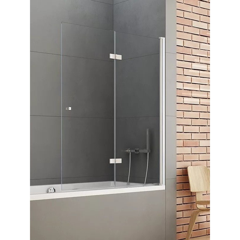 New Trendy New Soleo Parawan Wannowy 120x140 cm Skrzydło Pojedyncze Składane Prawe Szkło Przezroczyste 6 mm (P-0031)