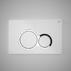 Rak Ceramics EcoFIx Przycisk Biały (obrys chrom) Okrąg (FS04RAKWHRO8C)