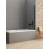New Trendy New Soleo Black Parawan Wannowy 90x140 cm Skrzydło Pojedyncze Uchylne Szkło Przezroczyste 6 mm (P-0040)