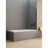 New Trendy New Soleo Black Parawan Wannowy 80x140 cm Skrzydło Pojedyncze Nieruchome Szkło Przezroczyste 6 mm (P-0080-WP)