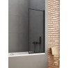 New Trendy New Soleo Black Parawan Wannowy 50x140 cm Skrzydło Pojedyncze Uchylne Szkło Przezroczyste 6 mm Wzór Ramka (P-0086)