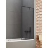 New Trendy New Soleo Black Parawan Wannowy 90x140 cm Skrzydło Pojedyncze Nieruchome Szkło Przezroczyste 6 mm Wzór Ramka (P-0096)