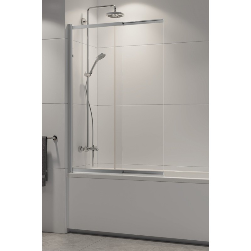 New Trendy Sensi Parawan Wannowy 85x150 cm Skrzydło Pojedyncze Przesuwne Szkło Przezroczyste 5 mm (P-0037)