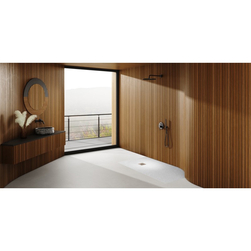 Schedpol Kalait White Stone Brodzik Prostokątny Biały Kamień 80x140 cm (3.3110/B/ST-M2)