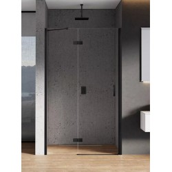 New Trendy New Renoma Black Drzwi Prysznicowe Uchylne Pojedyncze Lewe 100x195 cm Szkło Przezroczyste 6 mm (D-0197A-WP)