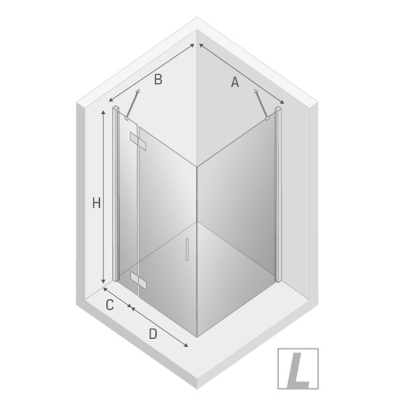 New Trendy New Renoma Black Kabina Prysznicowa Narożna Kwadratowa Drzwi Uchylne Pojedyncze Lewe 90x90 cm (D-0203A/D-0111B)