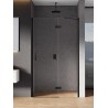 New Trendy New Renoma Black Kabina Prysznicowa Narożna Prostokątna Drzwi Uchylne Pojedyncze Prawe 100x90 cm (D-0206A/D-0111B)