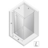 New Trendy New Renoma Black Kabina Prysznicowa Narożna Kwadratowa Drzwi Uchylne Pojedyncze Lewe 80x80 cm (D-0201A/D-0110B-WP)