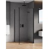 New Trendy New Renoma Black Kabina Prysznicowa Narożna Prostokątna Drzwi Uchylne Pojedyncze Prawe 100x90 cm (D-0206A/D-0111B-WP)