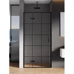 New Trendy New Renoma Black Drzwi Prysznicowe Uchylne Pojedyncze Lewe 90x195 cm (D-0271A)