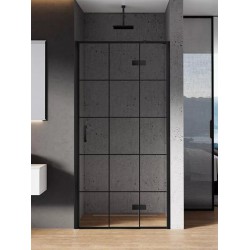 New Trendy New Renoma Black Drzwi Prysznicowe Uchylne Pojedyncze Prawe 90x195 cm (D-0272A)