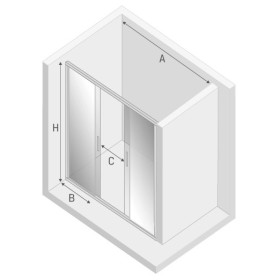 New Trendy New Corrina Drzwi Prysznicowe Przesuwne Podwójne 170x195 cm Szkło Przezroczyste 6 mm (D-0186A)