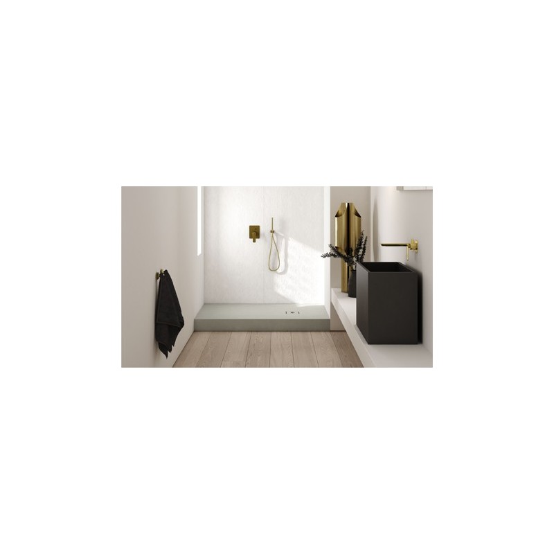 Schedline Collection Non Limits White Stone Collection Brodzik Akrylowy Kwadratowy 80x80 cm Biały (3ST.N1K-8080/B/ST-M1/B/ST)