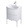 Oristo Louis Biały Połysk Szafka z Umywalką Połysk 62 cm (OR50-SD2S-62-1+UME-LU-62-92)