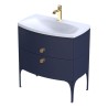 Oristo Louis Granatowy Mat Szafka z Umywalką Czarny Mat 82 cm (OR50-SD2S-82-14+UME-LU-82-94)