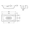 Roca Duo Plus Wanna stalowa 180x80 cm (A221670000)