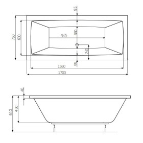 Roca Vita Wanna akrylowa 170x75 cm (A24T066000)