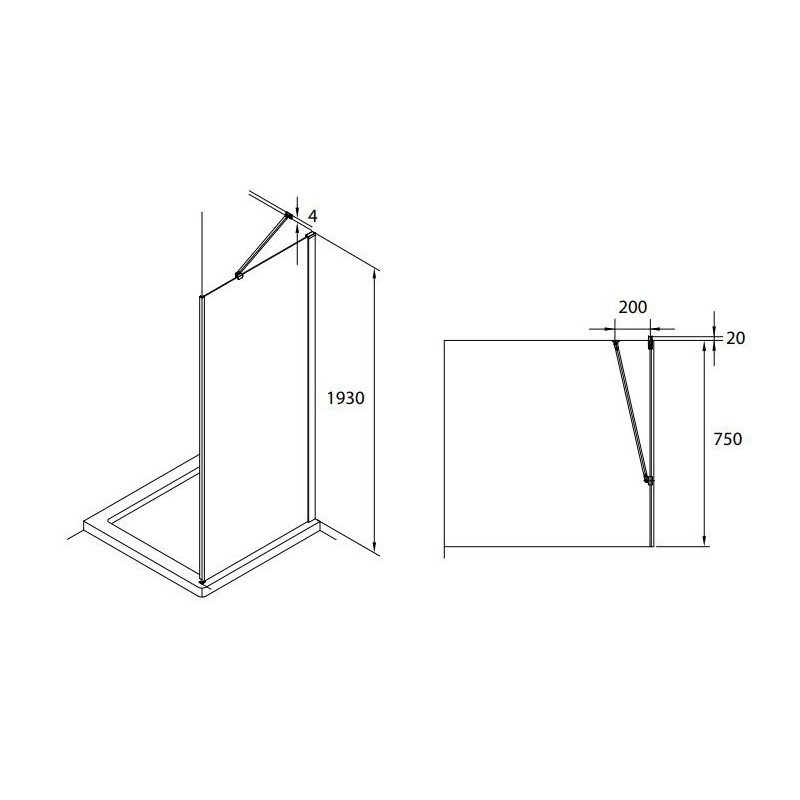 Roca Capital Ścianka boczna z powłoką MaxiClean 80x195 cm (AM4408012M)