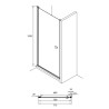 Roca CAPITAL Drzwi skrzydłowe 80x195 cm z powłoką MaxiClean (AM4708012M)