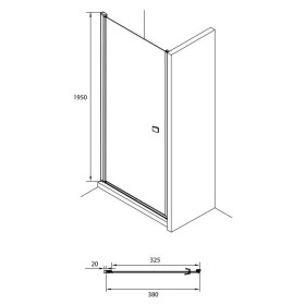 Roca CAPITAL Drzwi skrzydłowe 40x195 cm z powłoką MaxiClean (AM4704012M)
