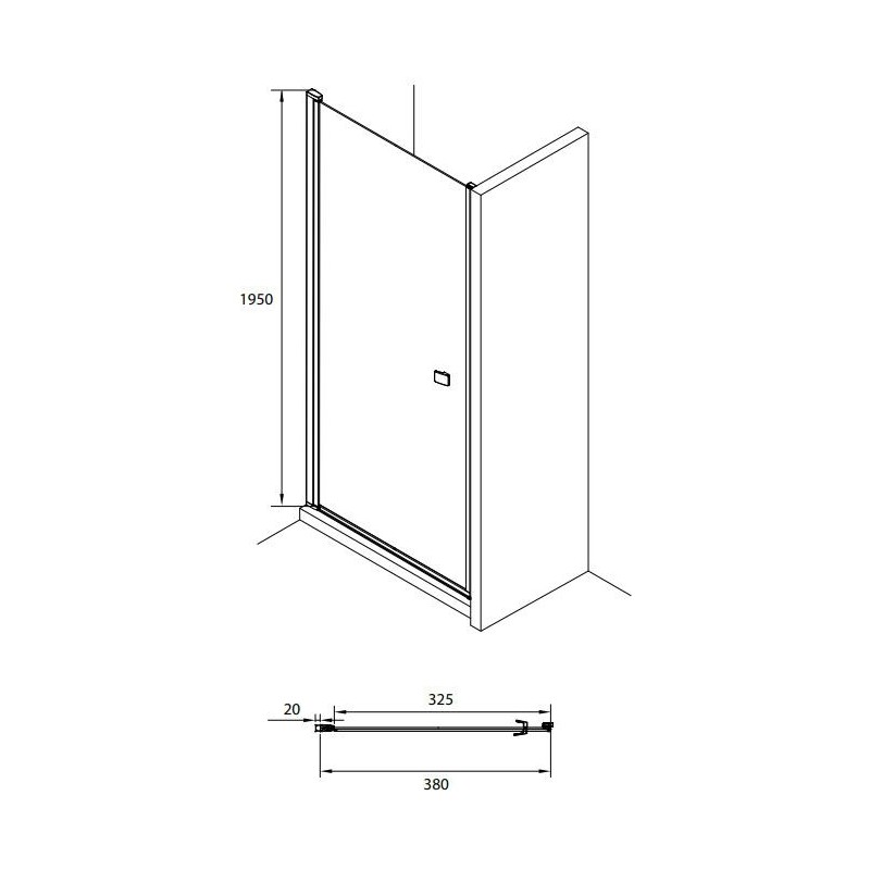 Roca CAPITAL Drzwi skrzydłowe 40x195 cm z powłoką MaxiClean (AM4704012M)