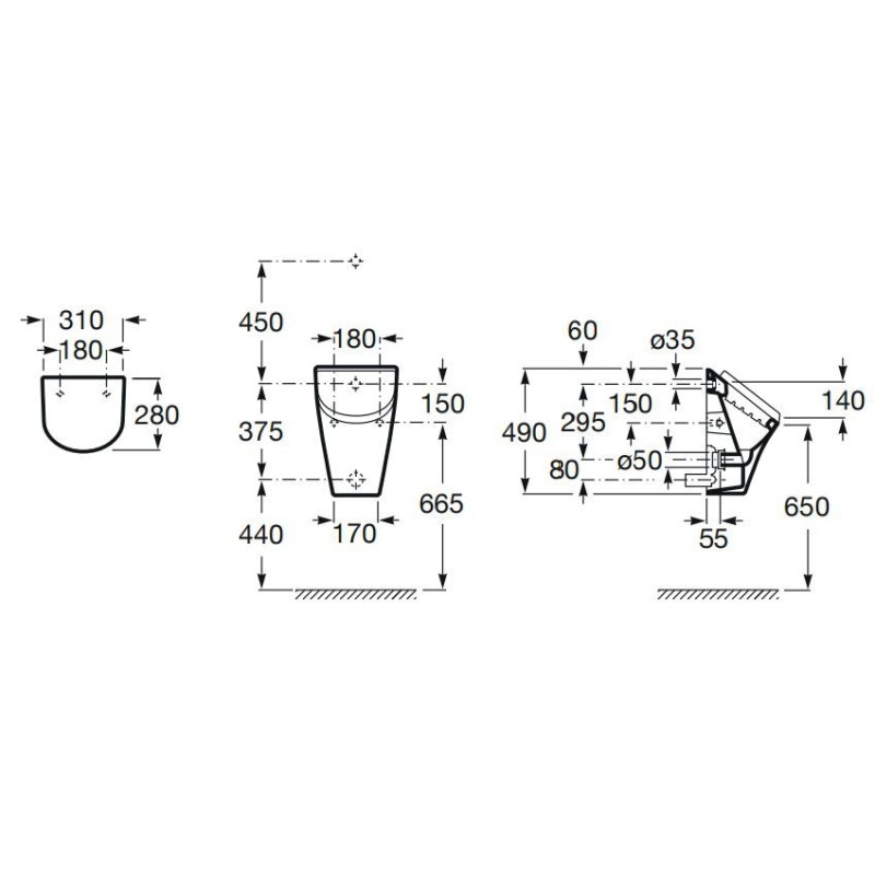 Roca Nexo Pisuar z pokrywą dopływ z tyłu (A35364K000)
