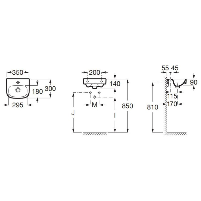 Roca Debba Umywalka ścienna Compacto 35x30 cm (A325999000)
